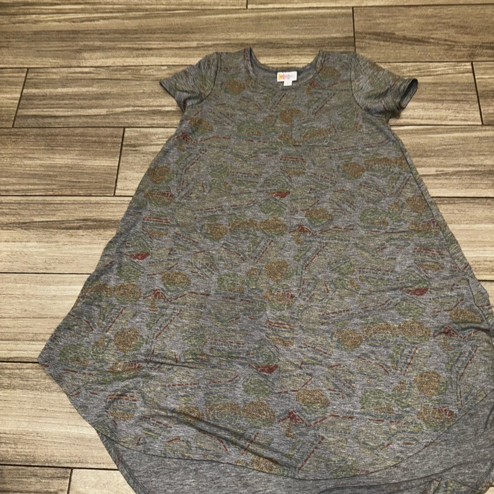 LuLaRoe Multicolor Patterned Kids Dress Tee - Picture 2 of 4